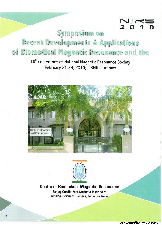 Cover page of NMRS2010 Abstract book: Click on image for enlarged view
